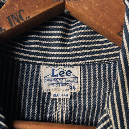 DEAD STOCK 1940's Lee 98-J HICKORY-STRIPED COVERALL with EMBROIDERY