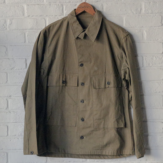 WW2 U.S.NAVY HBT UTILITY JACKET HAND DRAWING HULA GIRL DEADSTOCK