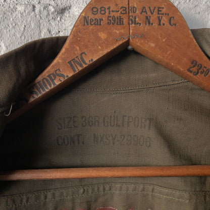 WW2 U.S.NAVY HBT UTILITY JACKET HAND DRAWING HULA GIRL DEADSTOCK