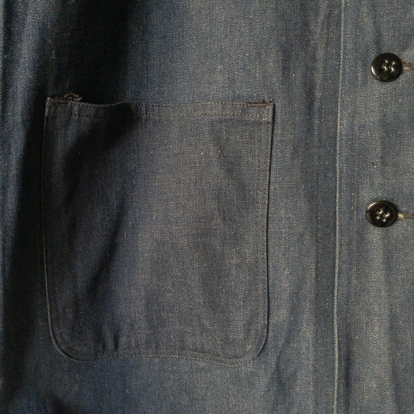 W.W.2 U.S.NAVY DUNGAREE DENIM JACKET HAND DRAWING PIN UP GIRL DEAD STOCK