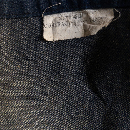 W.W.2 U.S.NAVY DUNGAREE DENIM JACKET HAND DRAWING PIN UP GIRL DEAD STOCK