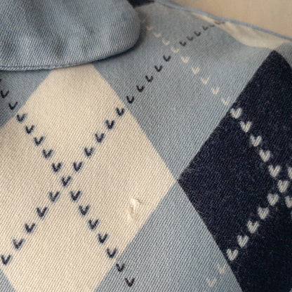 ARGYLE CHECK RAYON LONGSLEEVE SHIRTS 1950'S VINTAGE