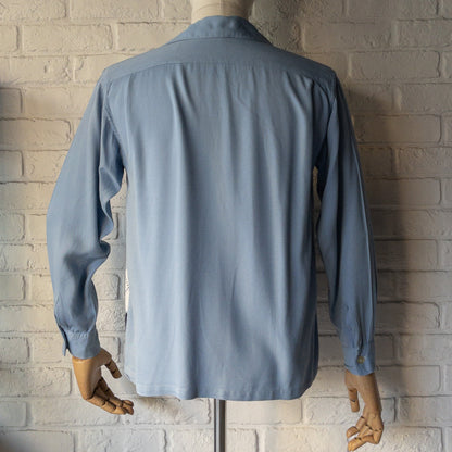 ARGYLE CHECK RAYON LONGSLEEVE SHIRTS 1950'S VINTAGE