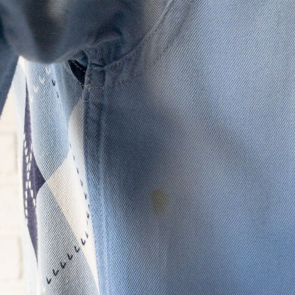 ARGYLE CHECK RAYON LONGSLEEVE SHIRTS 1950'S VINTAGE