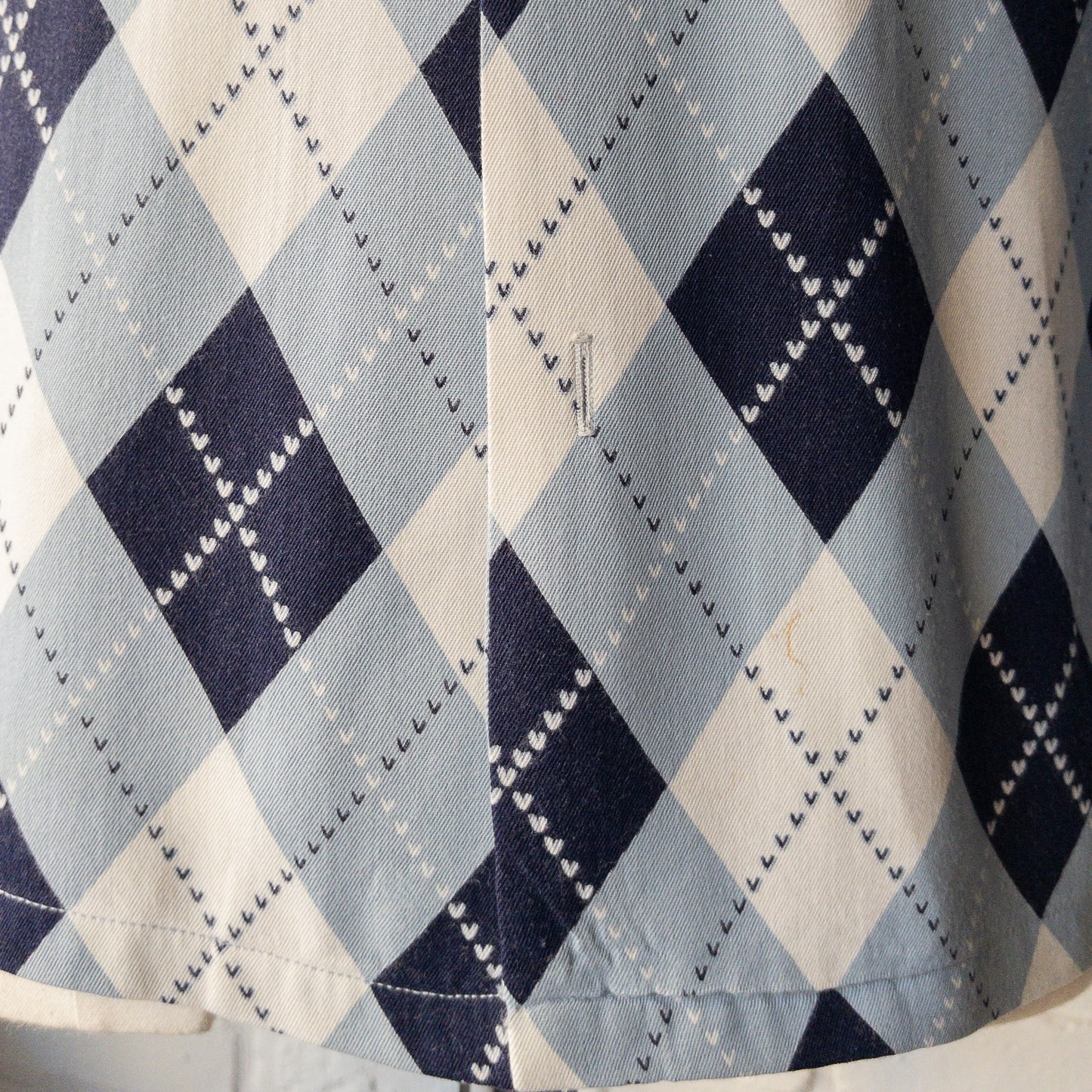 ARGYLE CHECK RAYON LONGSLEEVE SHIRTS 1950'S VINTAGE