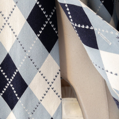 ARGYLE CHECK RAYON LONGSLEEVE SHIRTS 1950'S VINTAGE