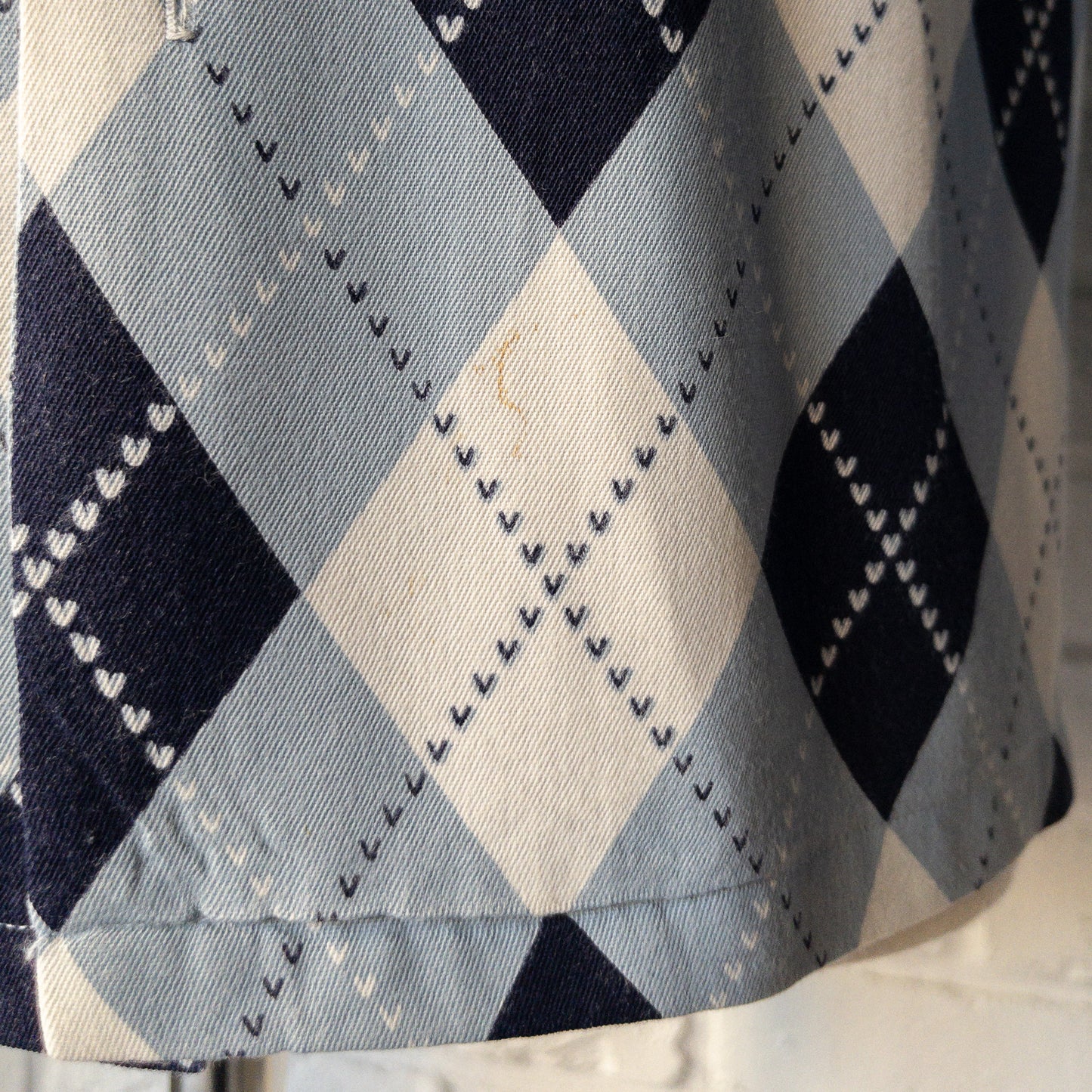 ARGYLE CHECK RAYON LONGSLEEVE SHIRTS 1950'S VINTAGE