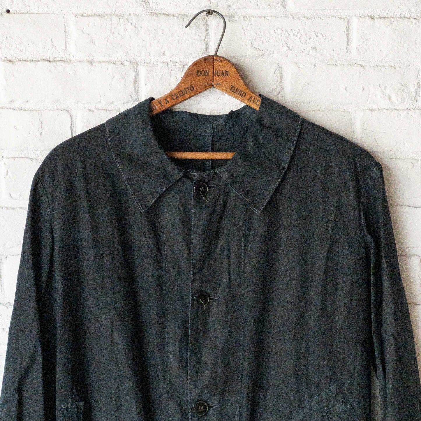 FRENCH INDIGO LINEN COAT 1900'S VINTAGE