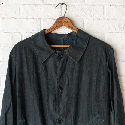 FRENCH INDIGO LINEN COAT 1900'S VINTAGE
