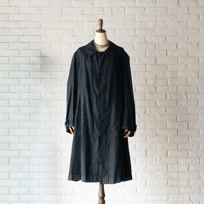 FRENCH INDIGO LINEN COAT 1900'S VINTAGE