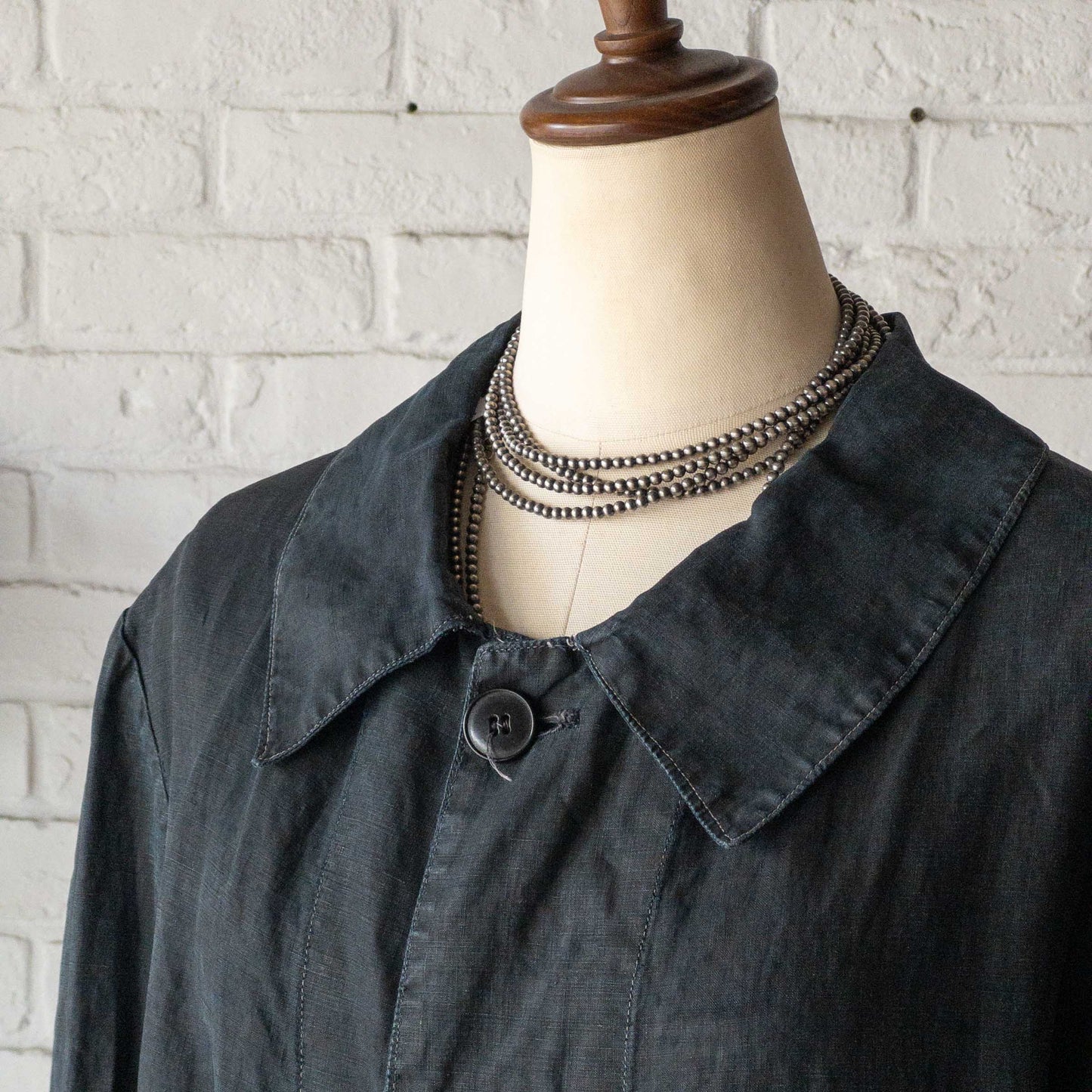 FRENCH INDIGO LINEN COAT 1900'S VINTAGE