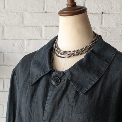 FRENCH INDIGO LINEN COAT 1900'S VINTAGE