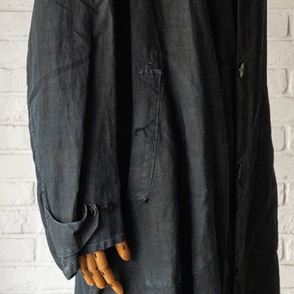 FRENCH INDIGO LINEN COAT 1900'S VINTAGE