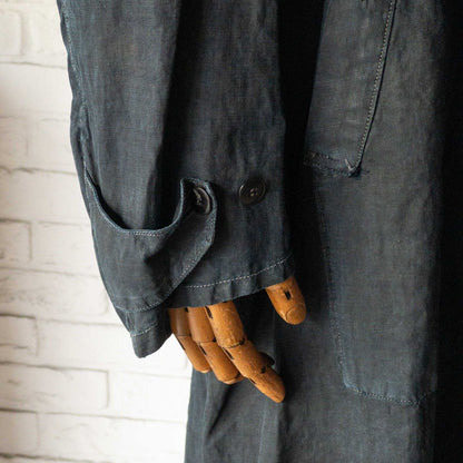 FRENCH INDIGO LINEN COAT 1900'S VINTAGE