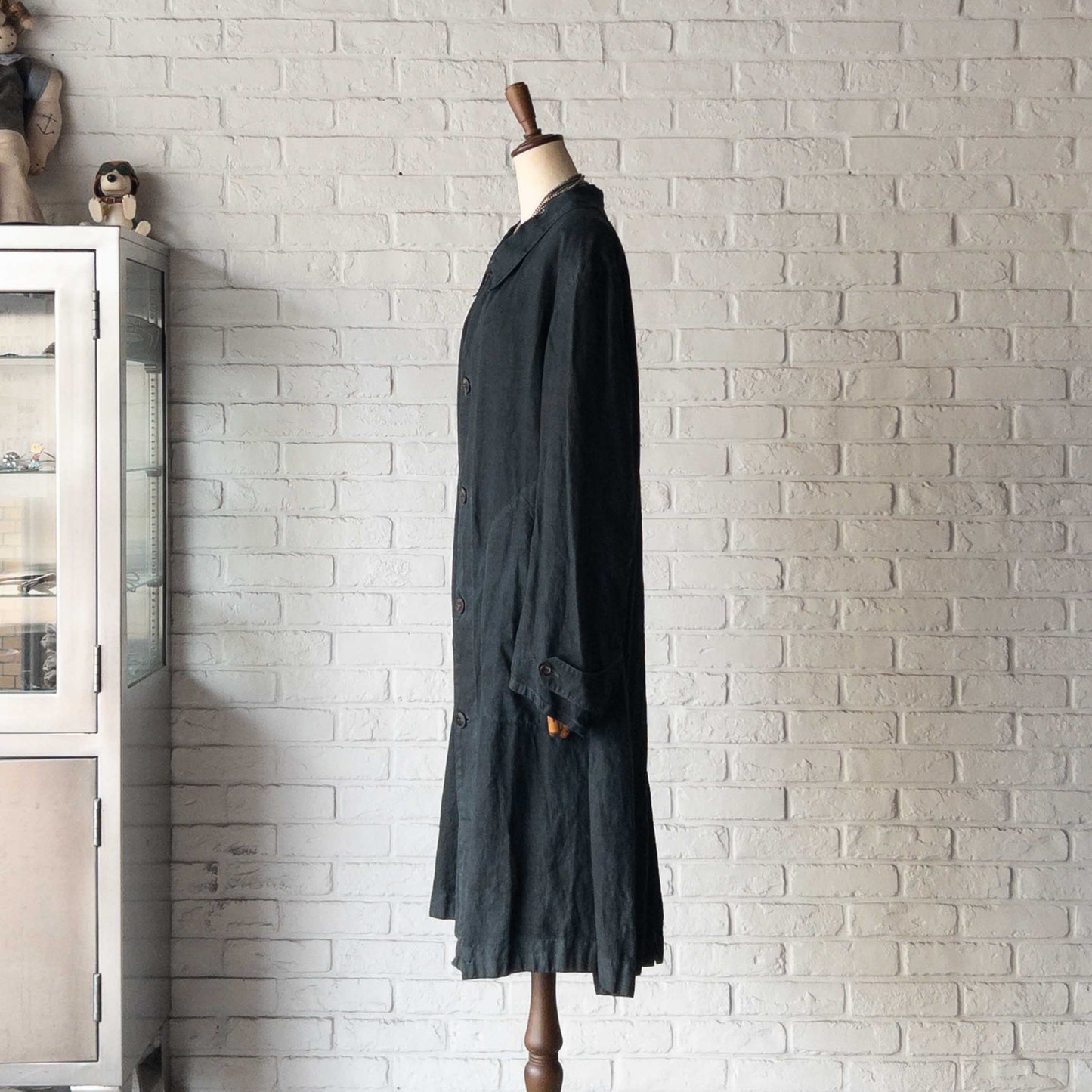 FRENCH INDIGO LINEN COAT 1900'S VINTAGE