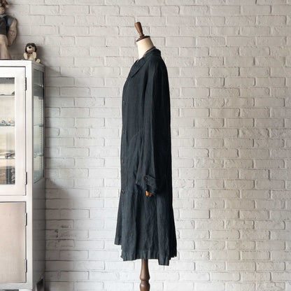 FRENCH INDIGO LINEN COAT 1900'S VINTAGE