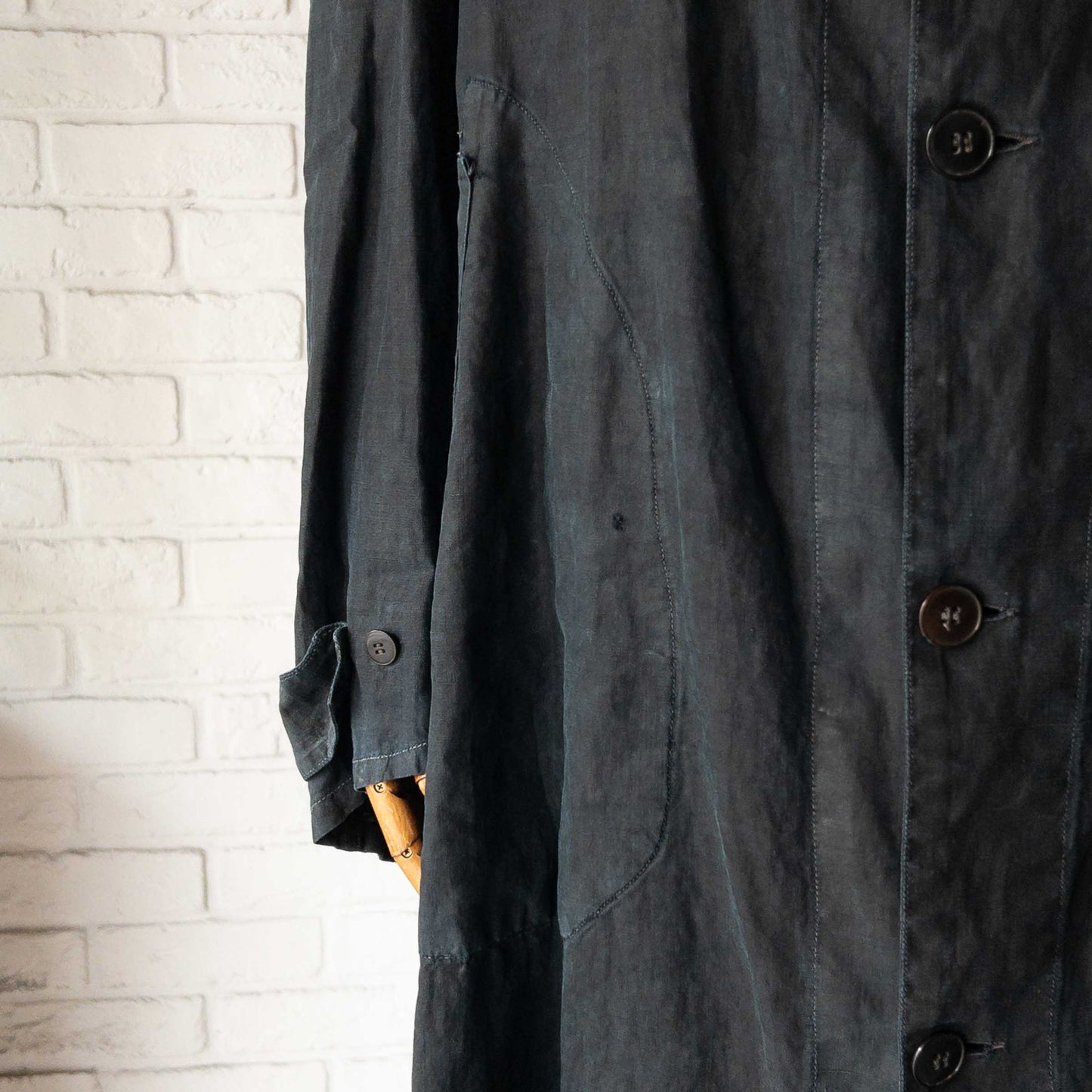 FRENCH INDIGO LINEN COAT 1900'S VINTAGE