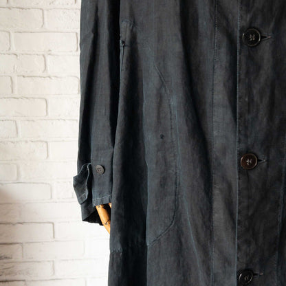 FRENCH INDIGO LINEN COAT 1900'S VINTAGE