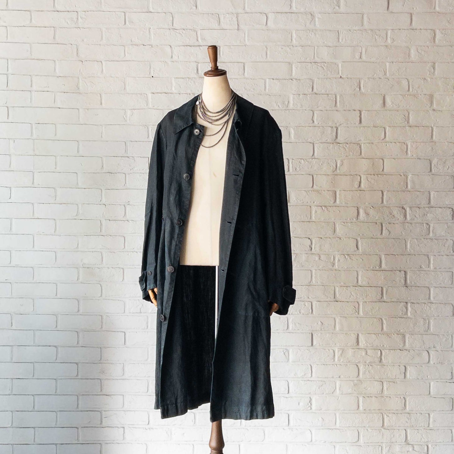 FRENCH INDIGO LINEN COAT 1900'S VINTAGE