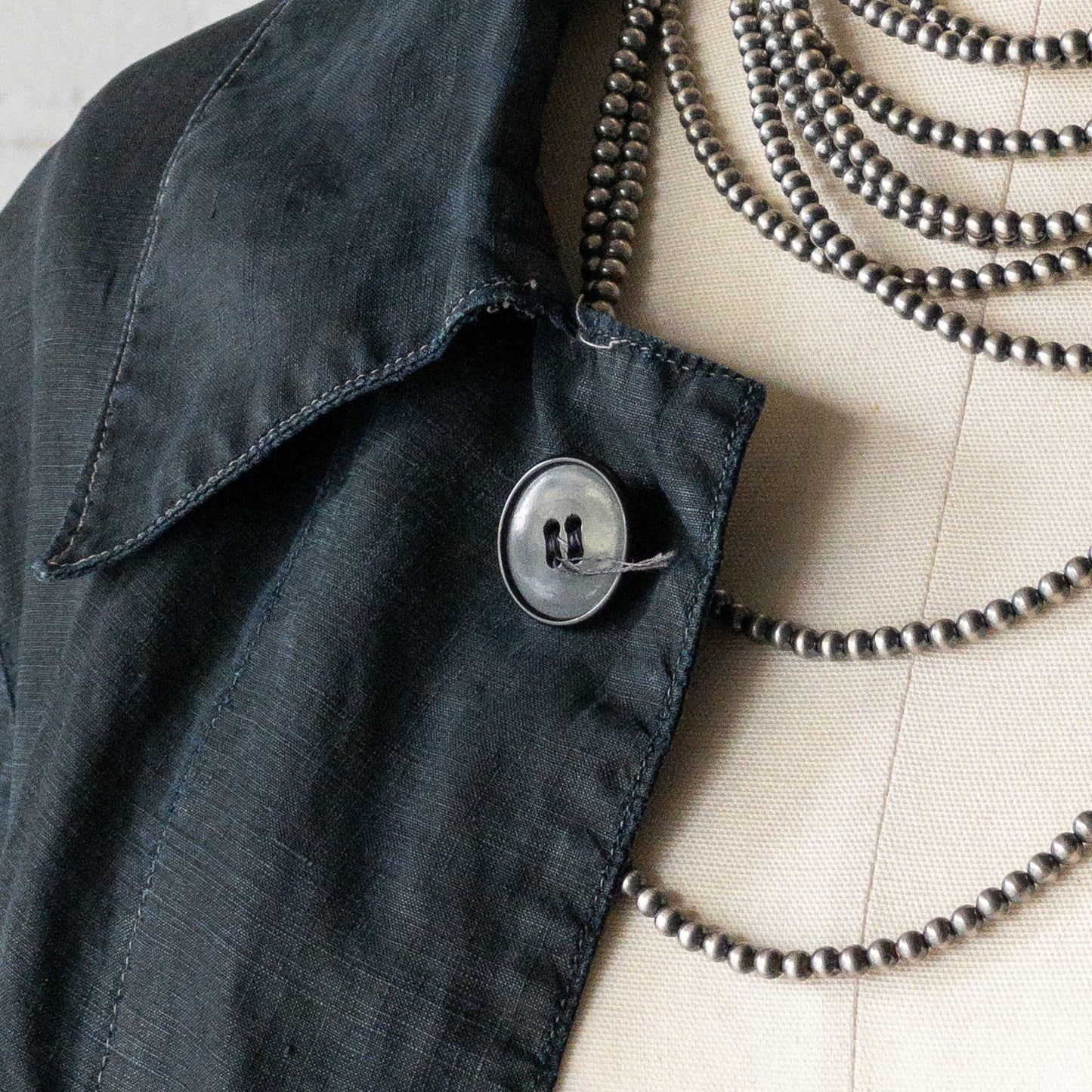 FRENCH INDIGO LINEN COAT 1900'S VINTAGE