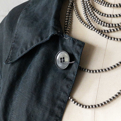 FRENCH INDIGO LINEN COAT 1900'S VINTAGE