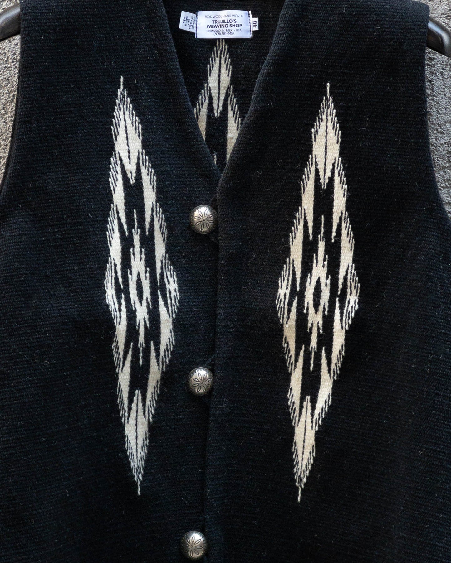 TRUJILLO’S CHIMAYO VEST BLACK *EXCLUSICVE