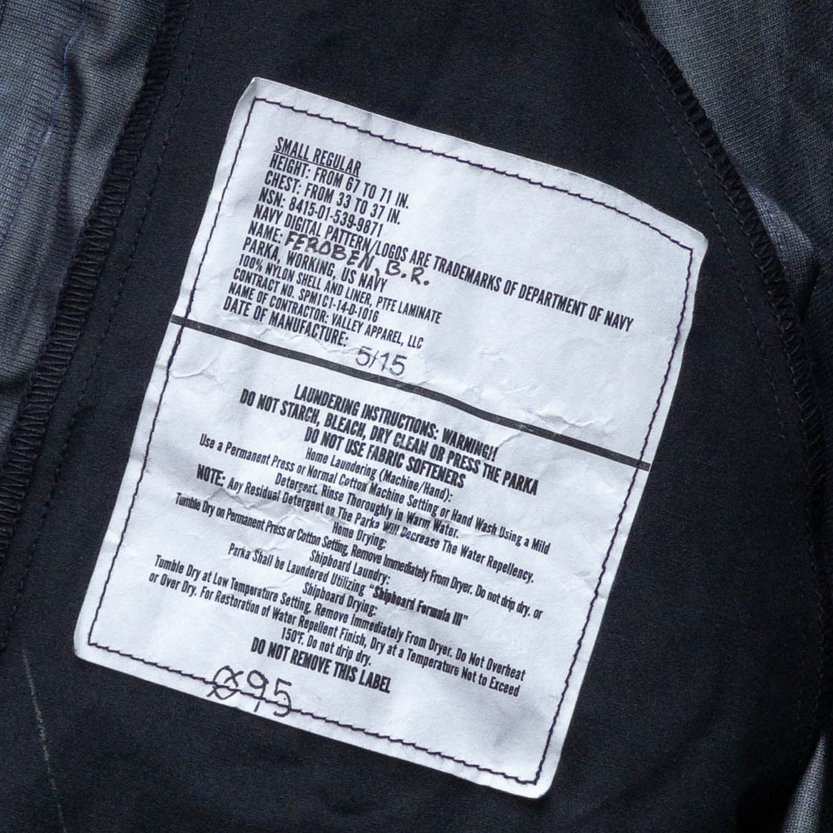 US NAVY SHELL PARKA GEN2 (S-R) 2014's VINTAGE