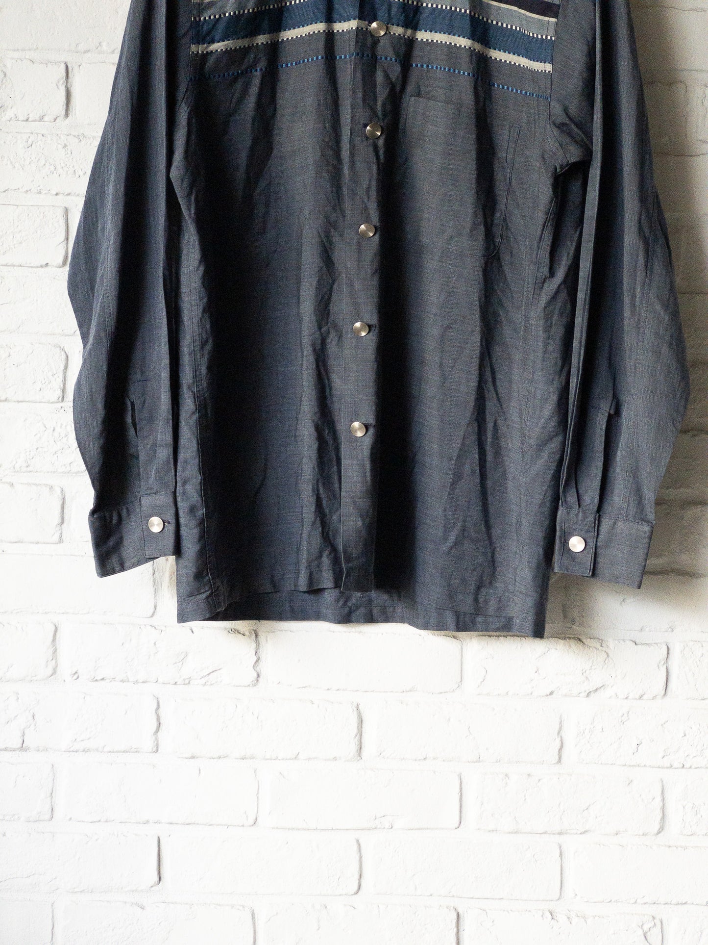 ARROW PIN CHECK JACQUARD PETTERN LONG SLEEVE SHIRTS 60'S VINTAGE