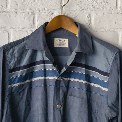 ARROW PIN CHECK JACQUARD PETTERN LONG SLEEVE SHIRTS 60'S VINTAGE