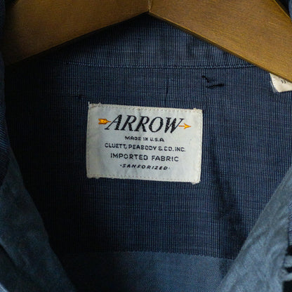 ARROW PIN CHECK JACQUARD PETTERN LONG SLEEVE SHIRTS 60'S VINTAGE