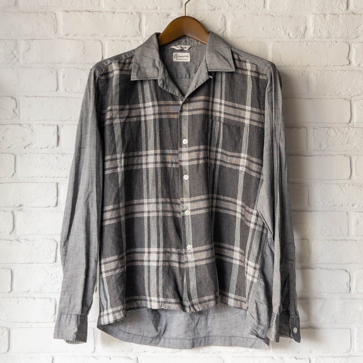 BLUMINGDALE'S BLACK CHECK SHIRTS 60'S VINTAGE