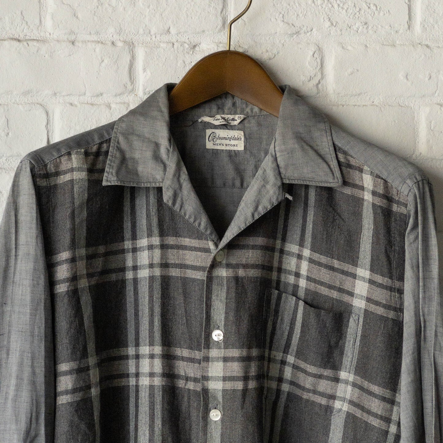BLUMINGDALE'S BLACK CHECK SHIRTS 60'S VINTAGE