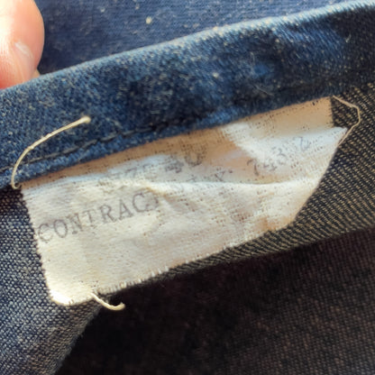 W.W.2 U.S.NAVY DUNGAREE DENIM JACKET HAND DRAWING PIN UP GIRL DEAD STOCK