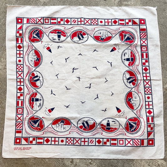 UNIQUE PRINT BANDANA 1960'S VINTAGE