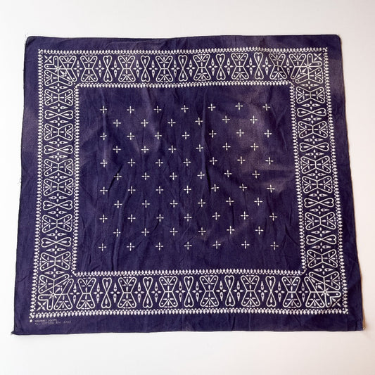 RARE PRINT FADE BLUE BANDANA 1950'S VINTAGE