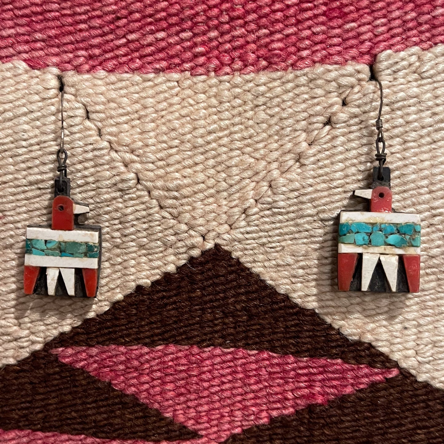 SANTO DOMINGO BATTERY BIRD EARRINGS THUNDERBIRD 1930'S